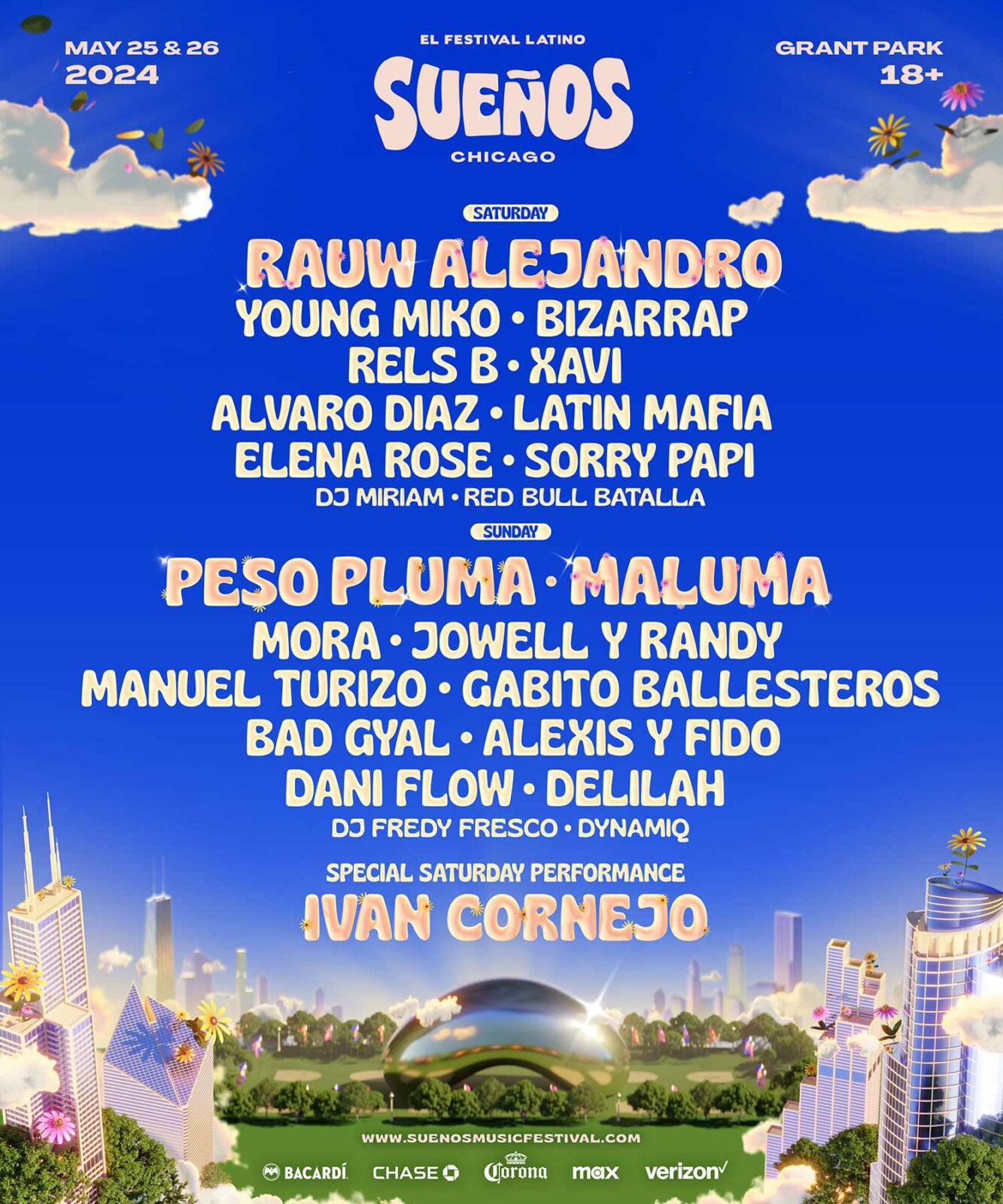 Lineup Sueños Chicago May 24th & 25th, 2025
